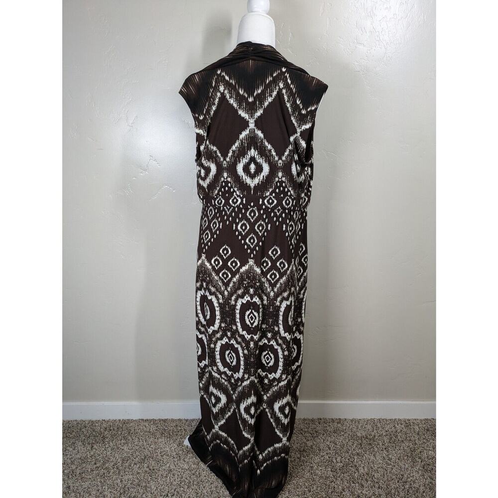 NEW Chico’s Dress Size 2 (US 12) Medallion Haze Morgan Maxi Stretchy Dress Brown - Picture 5 of 10
